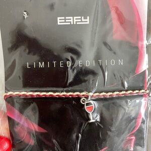 NWT Effy Braided Bracelet with red Wine Glass Charm ROYAL ROPE Carribean NEW